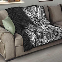 Hibiscus With Black Austronesian Tattoo Pattern Quilt LT05 - Polynesian Pride