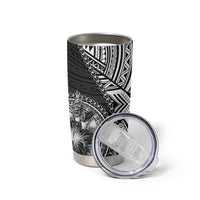 Hibiscus With Black Austronesian Tattoo Pattern Tumbler Cup - Polynesian Pride
