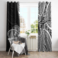 Hibiscus With Black Austronesian Tattoo Pattern Window Curtain LT05 - Polynesian Pride