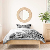 Hibiscus With White Austronesian Tattoo Pattern Bedding Set - Polynesian Pride