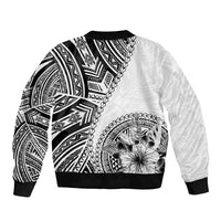 Hibiscus With White Austronesian Tattoo Pattern Bomber Jacket LT05 - Polynesian Pride