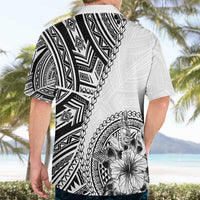 Hibiscus With White Austronesian Tattoo Pattern Hawaiian Shirt - Polynesian Pride