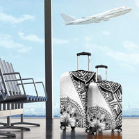 Hibiscus With White Austronesian Tattoo Pattern Luggage Cover - Polynesian Pride