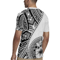 Hibiscus With White Austronesian Tattoo Pattern Rugby Jersey - Polynesian Pride
