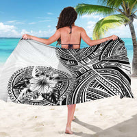 Hibiscus With White Austronesian Tattoo Pattern Sarong LT05 - Polynesian Pride