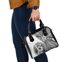 Hibiscus With White Austronesian Tattoo Pattern Shoulder Handbag LT05 - Polynesian Pride