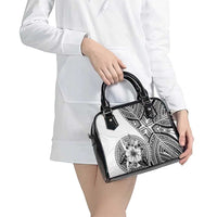 Hibiscus With White Austronesian Tattoo Pattern Shoulder Handbag LT05 - Polynesian Pride