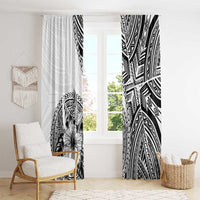Hibiscus With White Austronesian Tattoo Pattern Window Curtain LT05 - Polynesian Pride