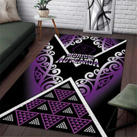 Aotearoa Moriori Area Rug Maori Pattern New Zealand LT05 Purple - Polynesian Pride