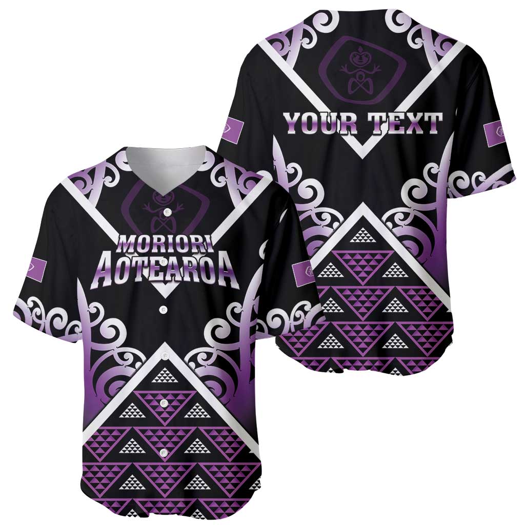 Personalised Aotearoa Moriori Baseball Jersey Maori Pattern New Zealand LT05 - Polynesian Pride
