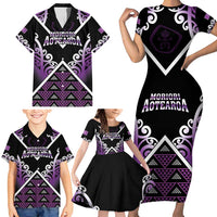 Personalised Aotearoa Moriori Family Matching Short Sleeve Bodycon Dress and Hawaiian Shirt Maori Pattern New Zealand LT05 - Polynesian Pride