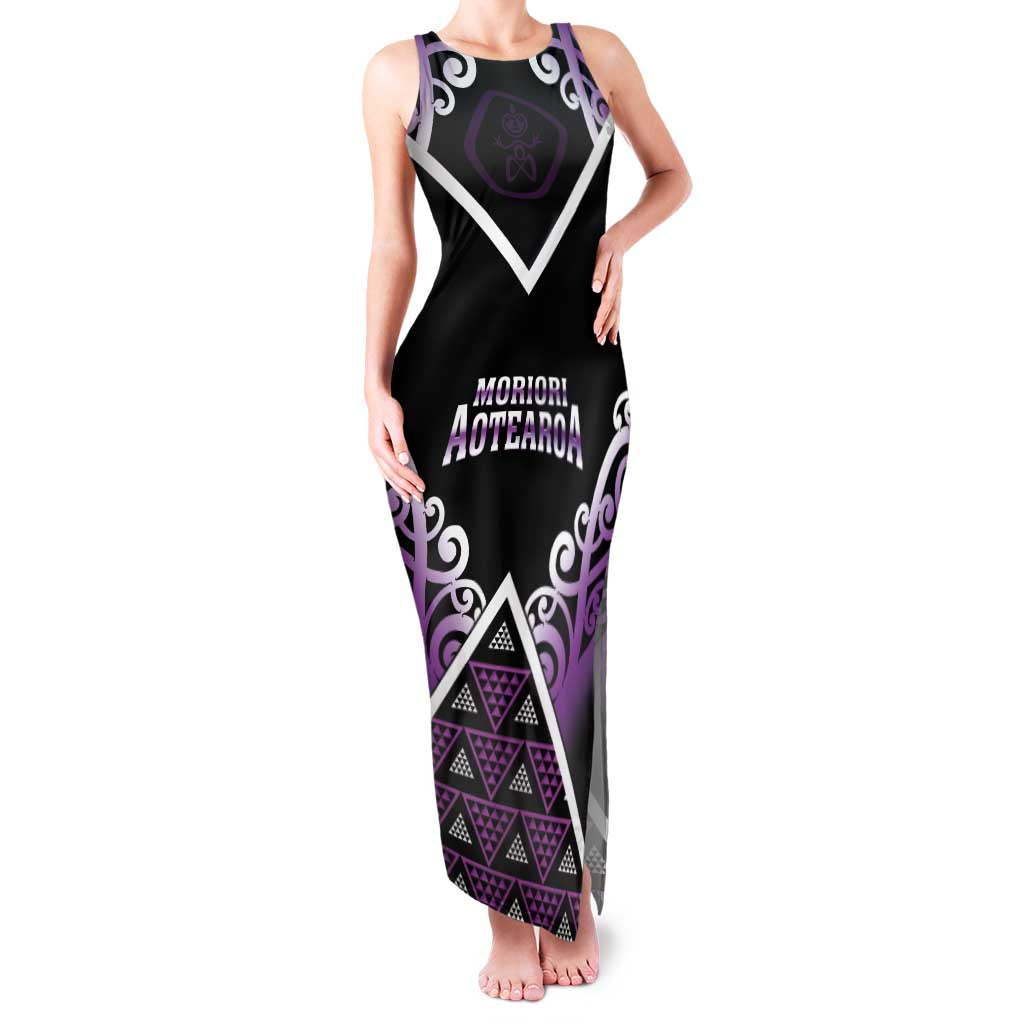 Personalised Aotearoa Moriori Family Matching Tank Maxi Dress and Hawaiian Shirt Maori Pattern New Zealand - Polynesian Pride