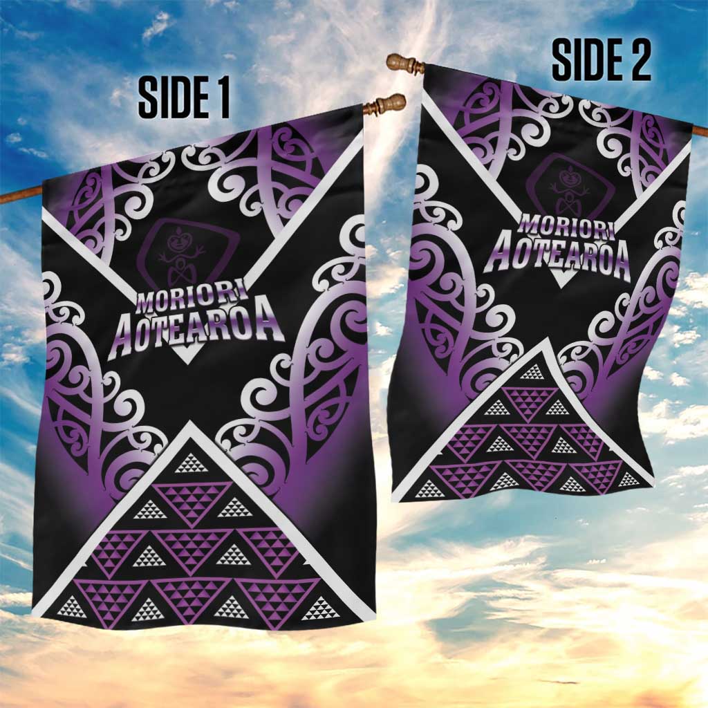 Aotearoa Moriori Garden Flag Maori Pattern New Zealand - Polynesian Pride