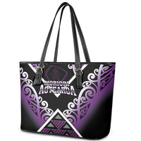Aotearoa Moriori Leather Tote Bag Maori Pattern New Zealand LT05 - Polynesian Pride