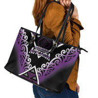 Aotearoa Moriori Leather Tote Bag Maori Pattern New Zealand LT05 - Polynesian Pride