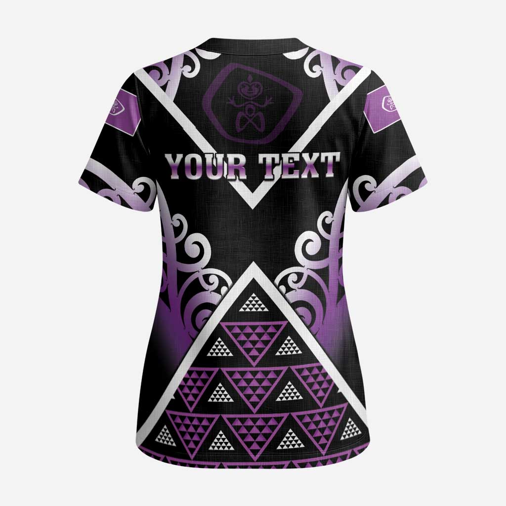 Personalised Aotearoa Moriori Scrub Top Maori Pattern New Zealand - Polynesian Pride