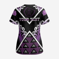 Personalised Aotearoa Moriori Scrub Top Maori Pattern New Zealand - Polynesian Pride