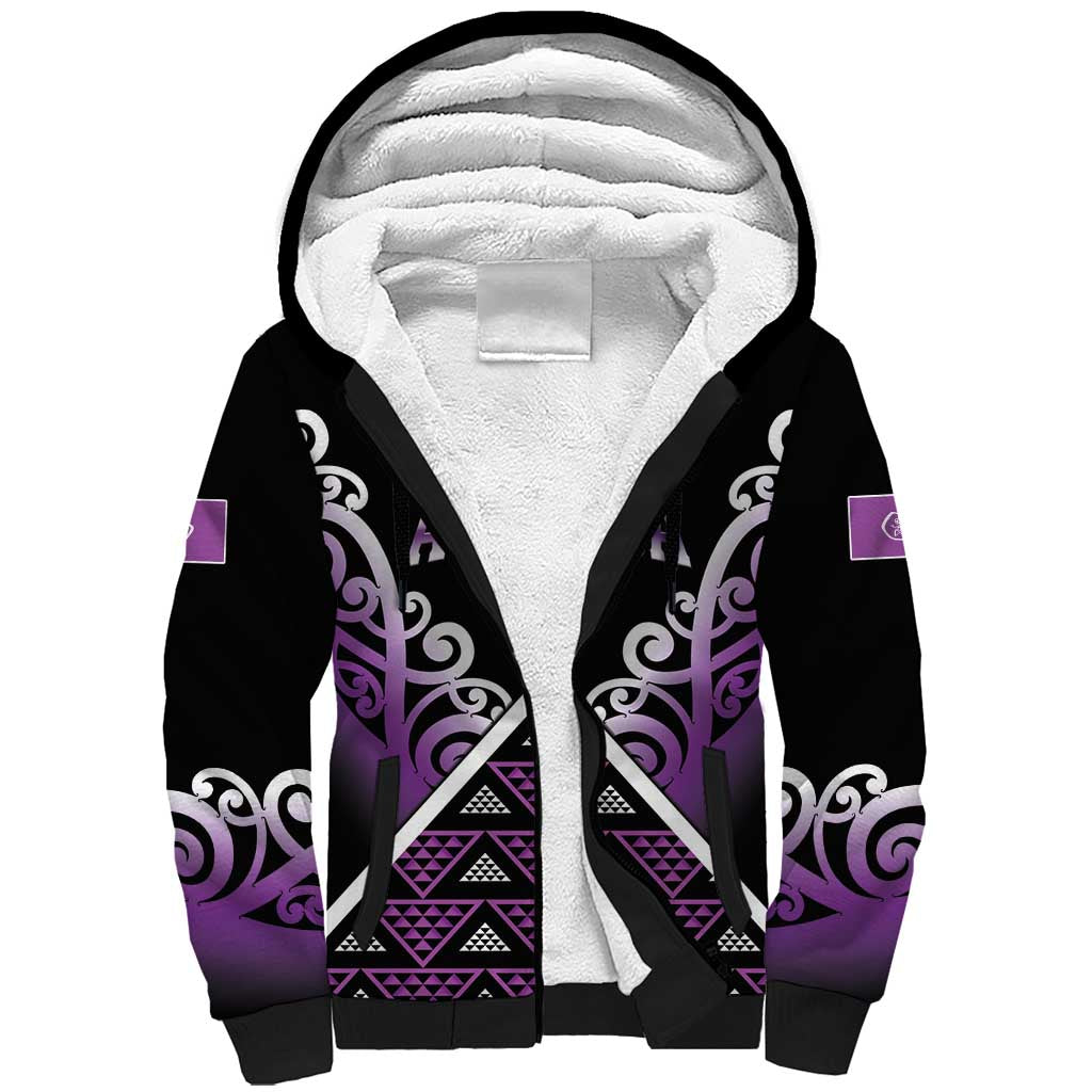 Personalised Aotearoa Moriori Sherpa Hoodie Maori Pattern New Zealand - Polynesian Pride
