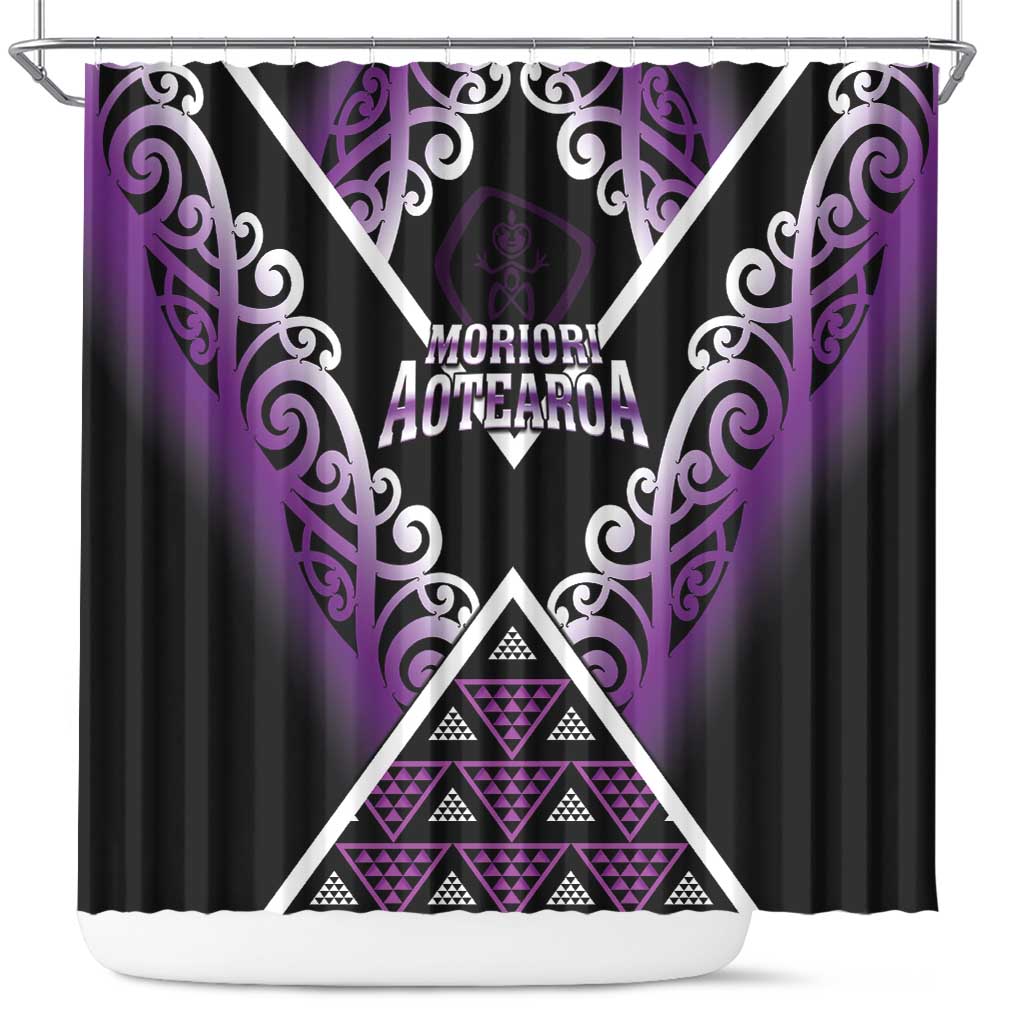 Aotearoa Moriori Shower Curtain Maori Pattern New Zealand - Polynesian Pride