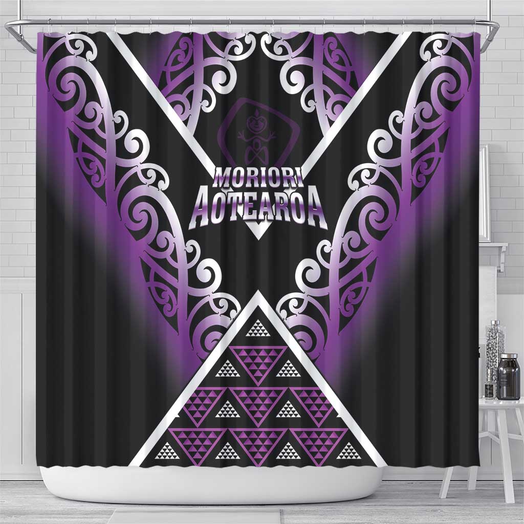 Aotearoa Moriori Shower Curtain Maori Pattern New Zealand - Polynesian Pride