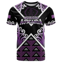 Personalised Aotearoa Moriori T Shirt Maori Pattern New Zealand LT05 Purple - Polynesian Pride