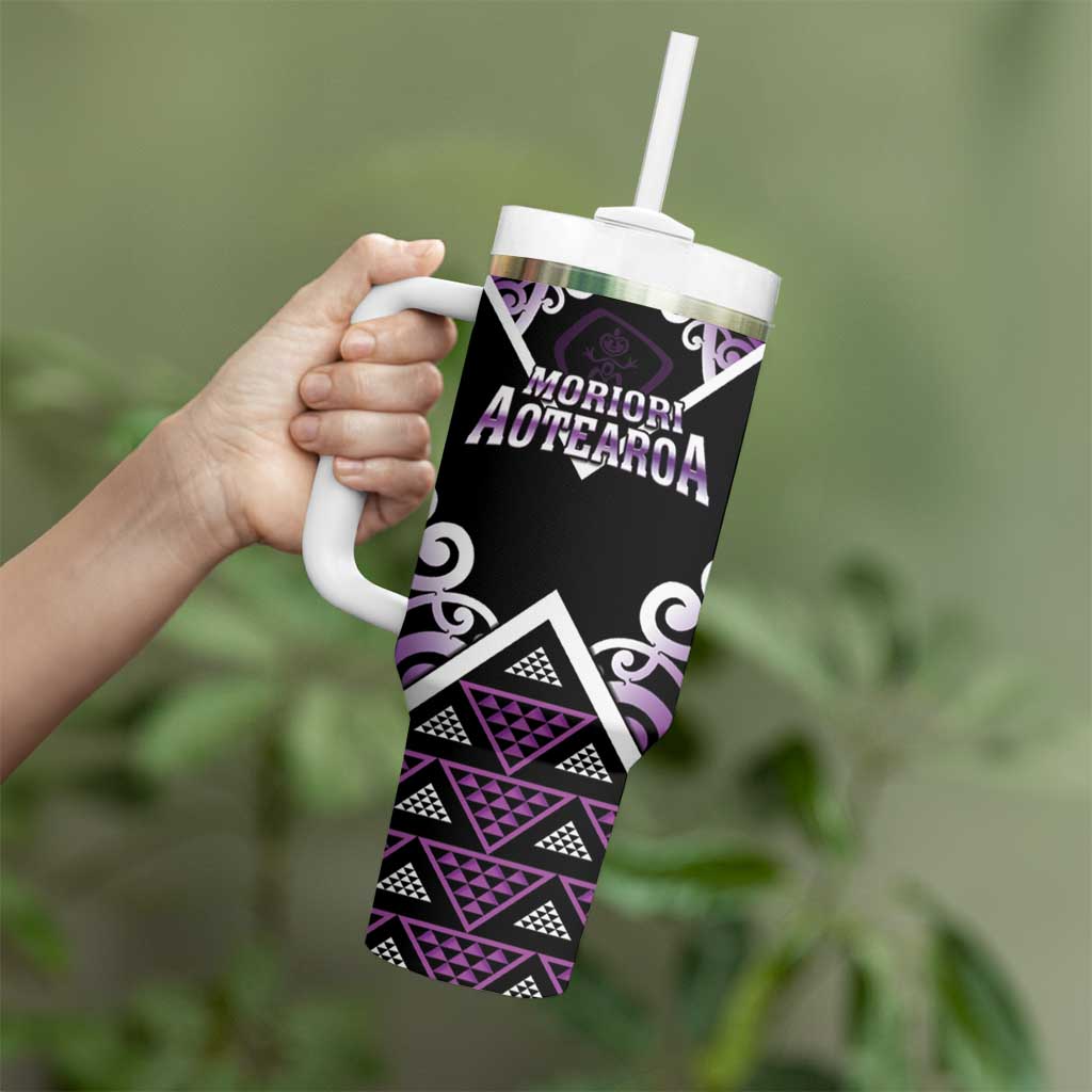 Personalised Aotearoa Moriori Tumbler With Handle Maori Pattern New Zealand LT05 - Polynesian Pride