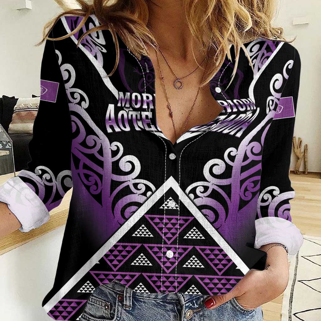 Personalised Aotearoa Moriori Women Casual Shirt Maori Pattern New Zealand - Polynesian Pride