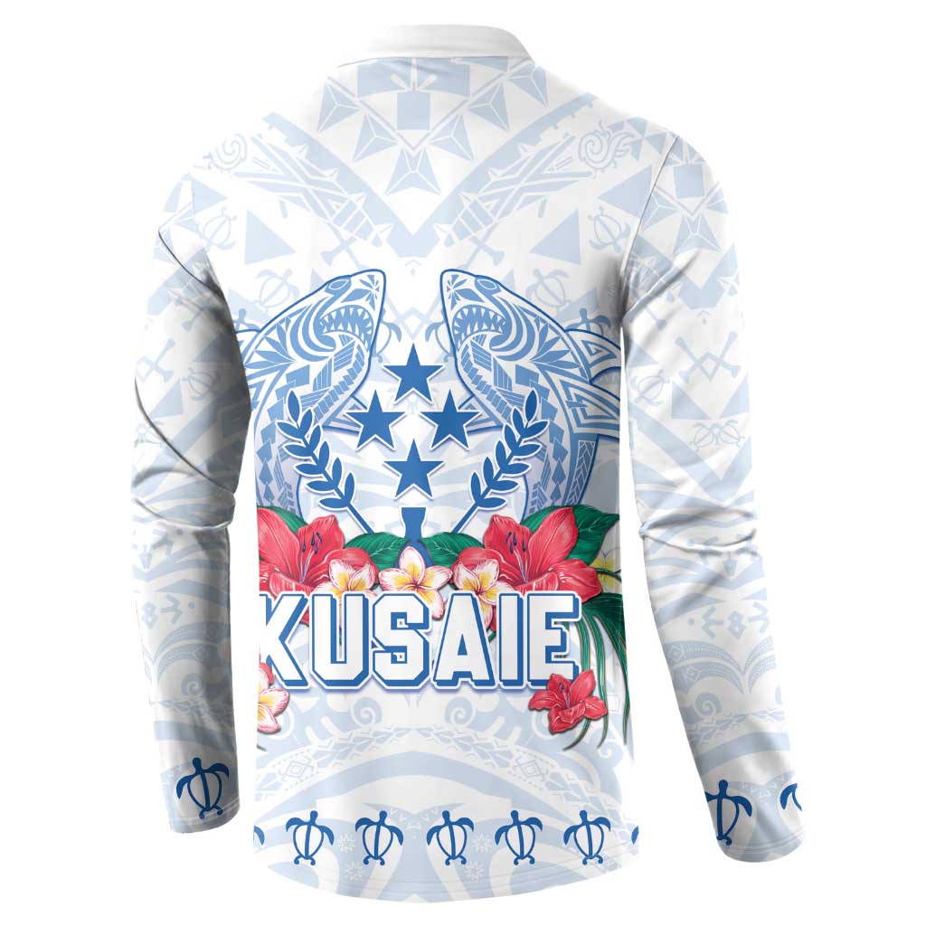 Happy Kosrae Liberation Day Button Sweatshirt Polynesian Shark Turtle Motif LT05 - Polynesian Pride