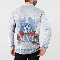 Happy Kosrae Liberation Day Button Sweatshirt Polynesian Shark Turtle Motif LT05 - Polynesian Pride