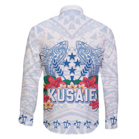 Happy Kosrae Liberation Day Family Matching Long Sleeve Bodycon Dress and Hawaiian Shirt Polynesian Shark Turtle Motif