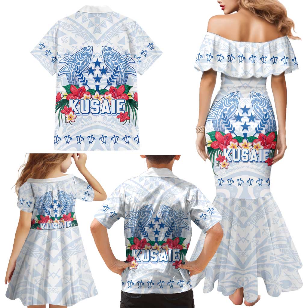 Happy Kosrae Liberation Day Family Matching Mermaid Dress and Hawaiian Shirt Polynesian Shark Turtle Motif LT05 - Polynesian Pride