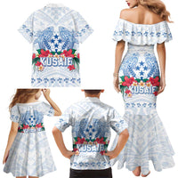 Happy Kosrae Liberation Day Family Matching Mermaid Dress and Hawaiian Shirt Polynesian Shark Turtle Motif LT05 - Polynesian Pride