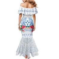 Happy Kosrae Liberation Day Family Matching Mermaid Dress and Hawaiian Shirt Polynesian Shark Turtle Motif LT05 - Polynesian Pride