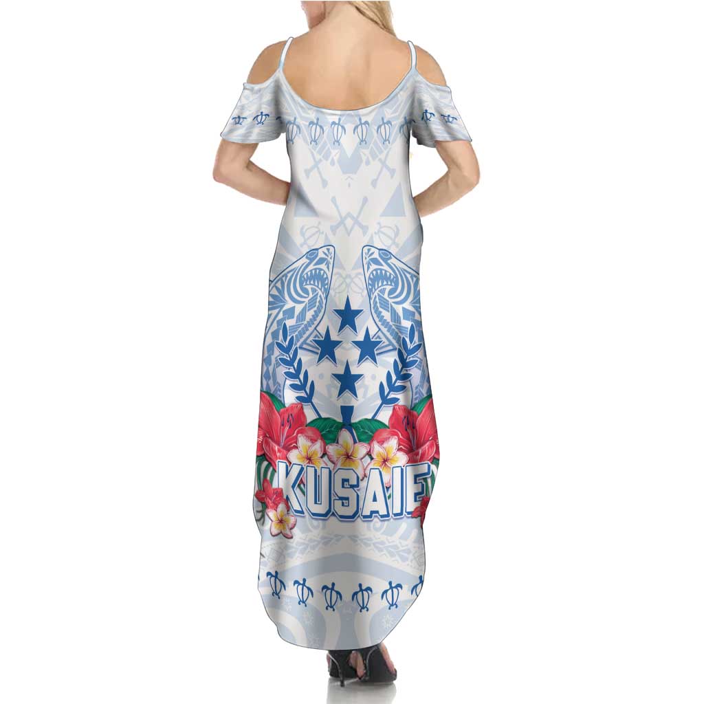 Happy Kosrae Liberation Day Family Matching Summer Maxi Dress and Hawaiian Shirt Polynesian Shark Turtle Motif