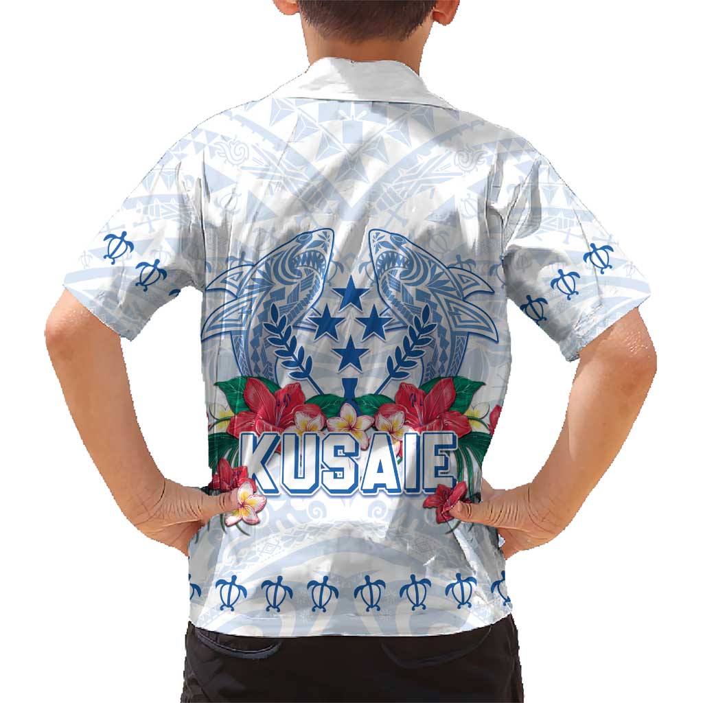 Happy Kosrae Liberation Day Kid Hawaiian Shirt Polynesian Shark Turtle Motif LT05 - Polynesian Pride
