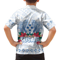 Happy Kosrae Liberation Day Kid Hawaiian Shirt Polynesian Shark Turtle Motif LT05 - Polynesian Pride
