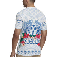 Happy Kosrae Liberation Day Rugby Jersey Polynesian Shark Turtle Motif