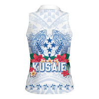Happy Kosrae Liberation Day Women Sleeveless Polo Shirt Polynesian Shark Turtle Motif LT05 - Polynesian Pride