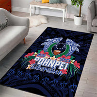 Happy Pohnpei Liberation Day Area Rug Polynesian Shark Turtle Motif