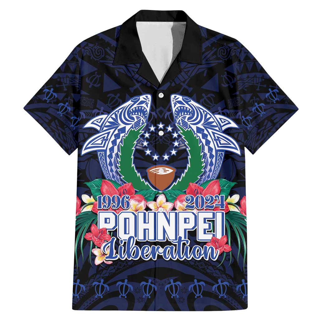 Happy Pohnpei Liberation Day Family Matching Mermaid Dress and Hawaiian Shirt Polynesian Shark Turtle Motif