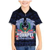 Happy Pohnpei Liberation Day Family Matching Mermaid Dress and Hawaiian Shirt Polynesian Shark Turtle Motif