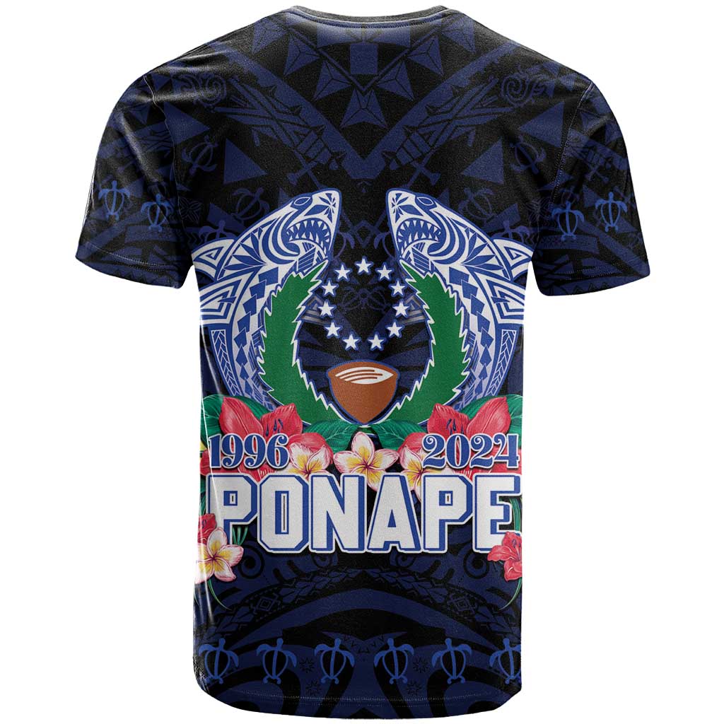 Happy Pohnpei Liberation Day T Shirt Polynesian Shark Turtle Motif