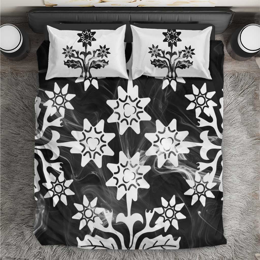 Cook Islands Black Marble Tivaevae Bedding Set - Polynesian Pride