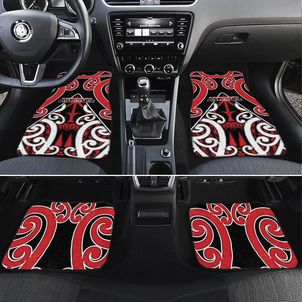 New Zealand Maori Language Week Car Mats Mo Ake Tonu Te Reo LT05 Set 4pcs Black - Polynesian Pride