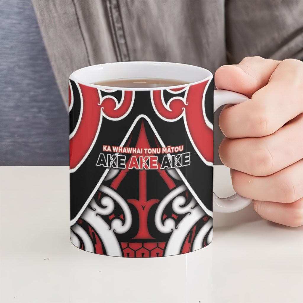 New Zealand Maori Language Week Ceramic Mug Mo Ake Tonu Te Reo