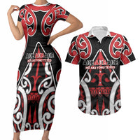 New Zealand Maori Language Week Couples Matching Short Sleeve Bodycon Dress and Hawaiian Shirt Mo Ake Tonu Te Reo