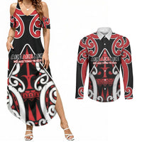 New Zealand Maori Language Week Couples Matching Summer Maxi Dress and Long Sleeve Button Shirt Mo Ake Tonu Te Reo