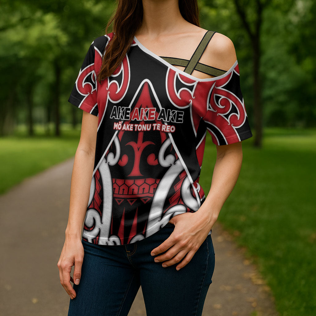 New Zealand Maori Language Week Cross Shoulder Shirt Mo Ake Tonu Te Reo