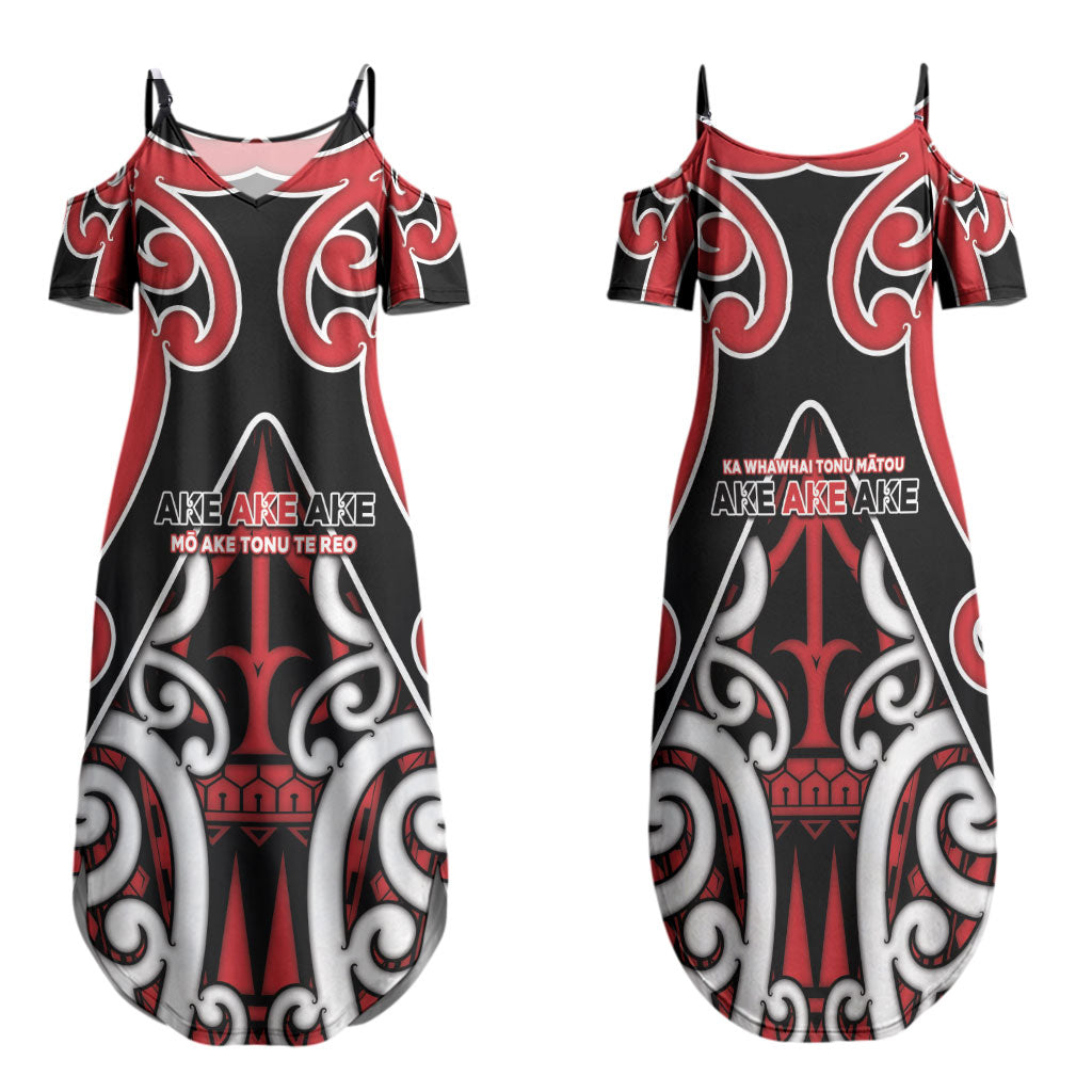 New Zealand Maori Language Week Family Matching Summer Maxi Dress and Hawaiian Shirt Mo Ake Tonu Te Reo