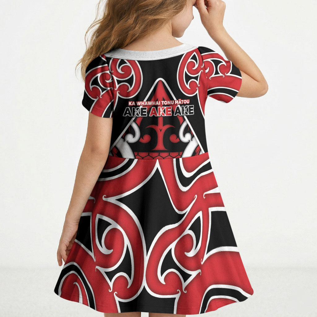 New Zealand Maori Language Week Kid Short Sleeve Dress Mo Ake Tonu Te Reo